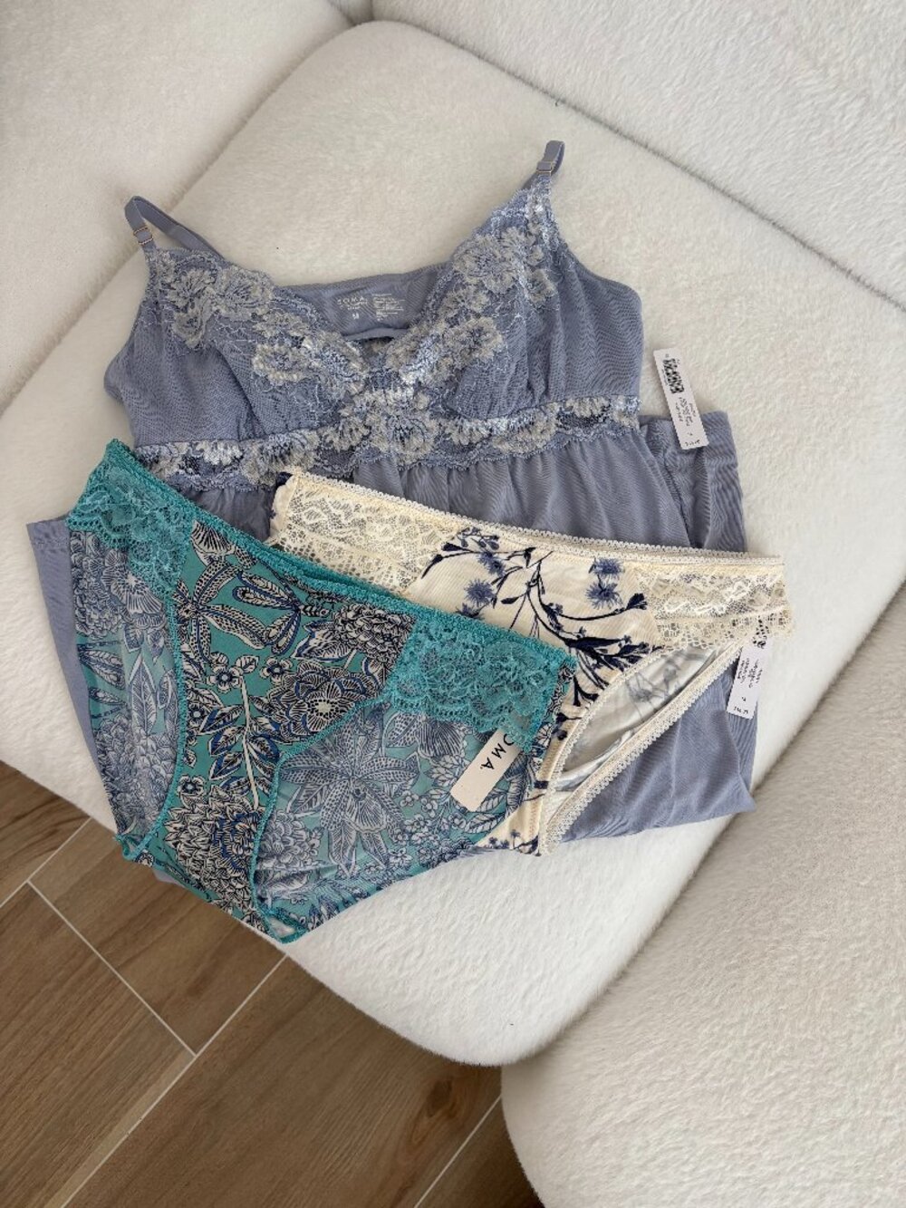 Nightgown size m with tags $84 and 2 m underware w tags $14 and $23